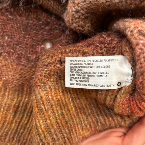 Knox Rose - Fall Colors Ombré Mixed Texture Cable Knit Open Weave Chunky Sweater - Picture 9 of 10